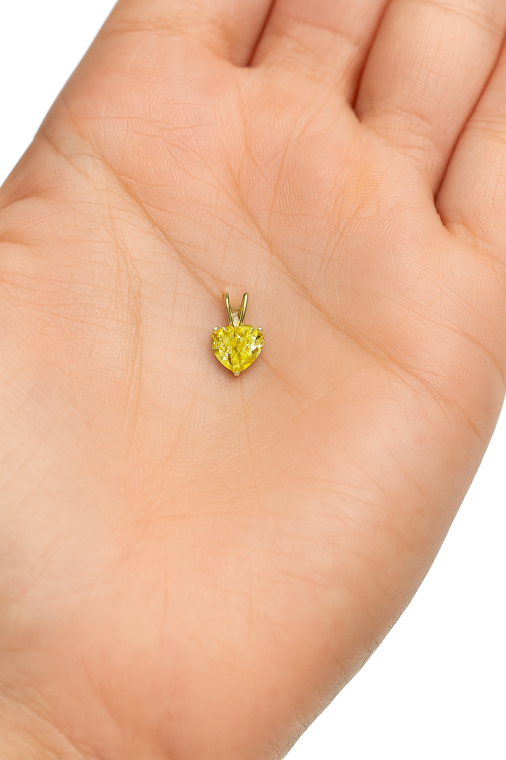 14K Solid Gold Heart Yellow Topaz Pendant | Birthstone Pendant | 5mm 6mm Yellow Topaz Pendant | November Birthstone