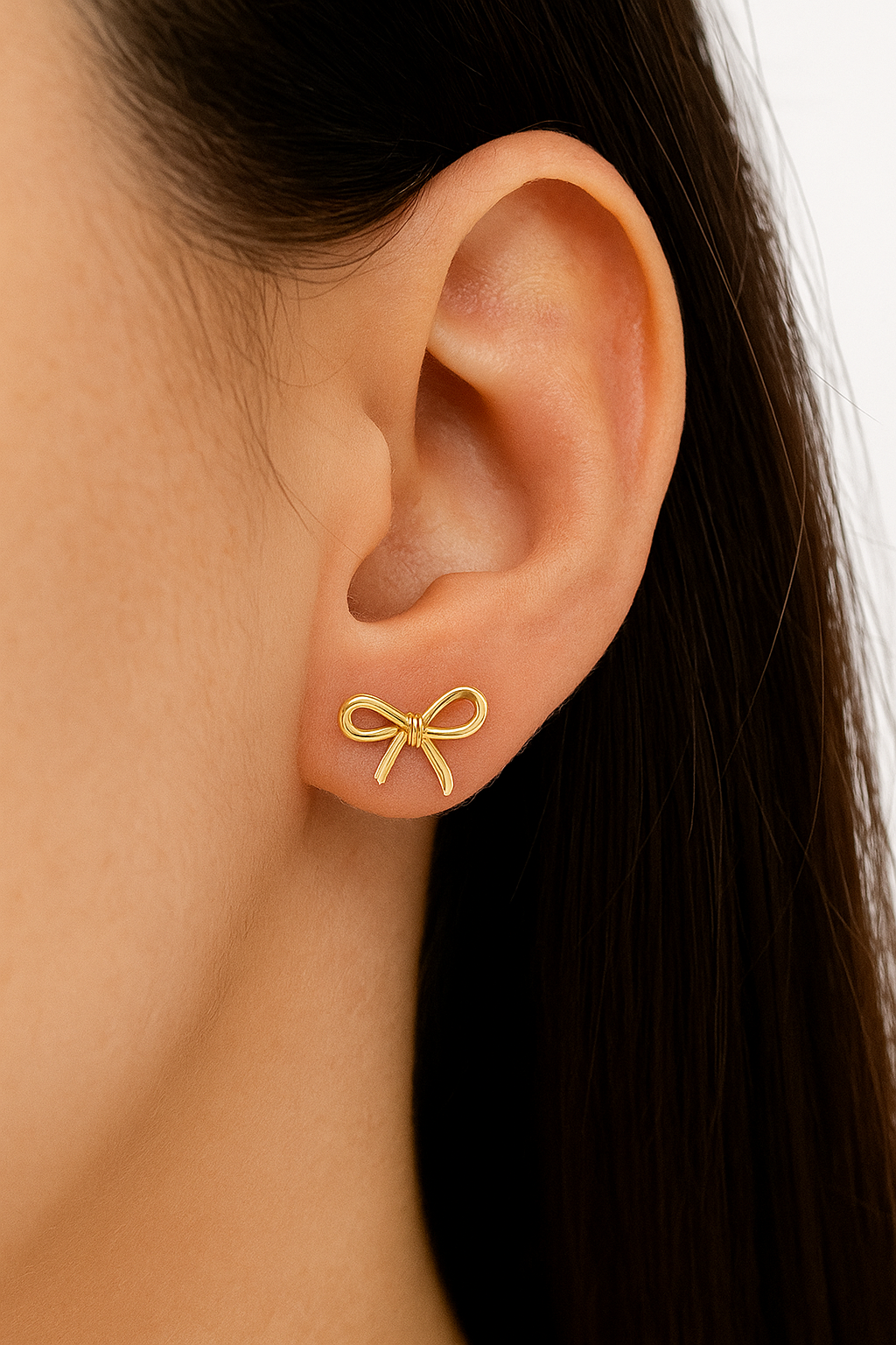 14K Solid Gold Bow screwbacks • Solid Gold • Bow Earrings • Dainty Ribbon Bow Stud Earrings • Screwbacks