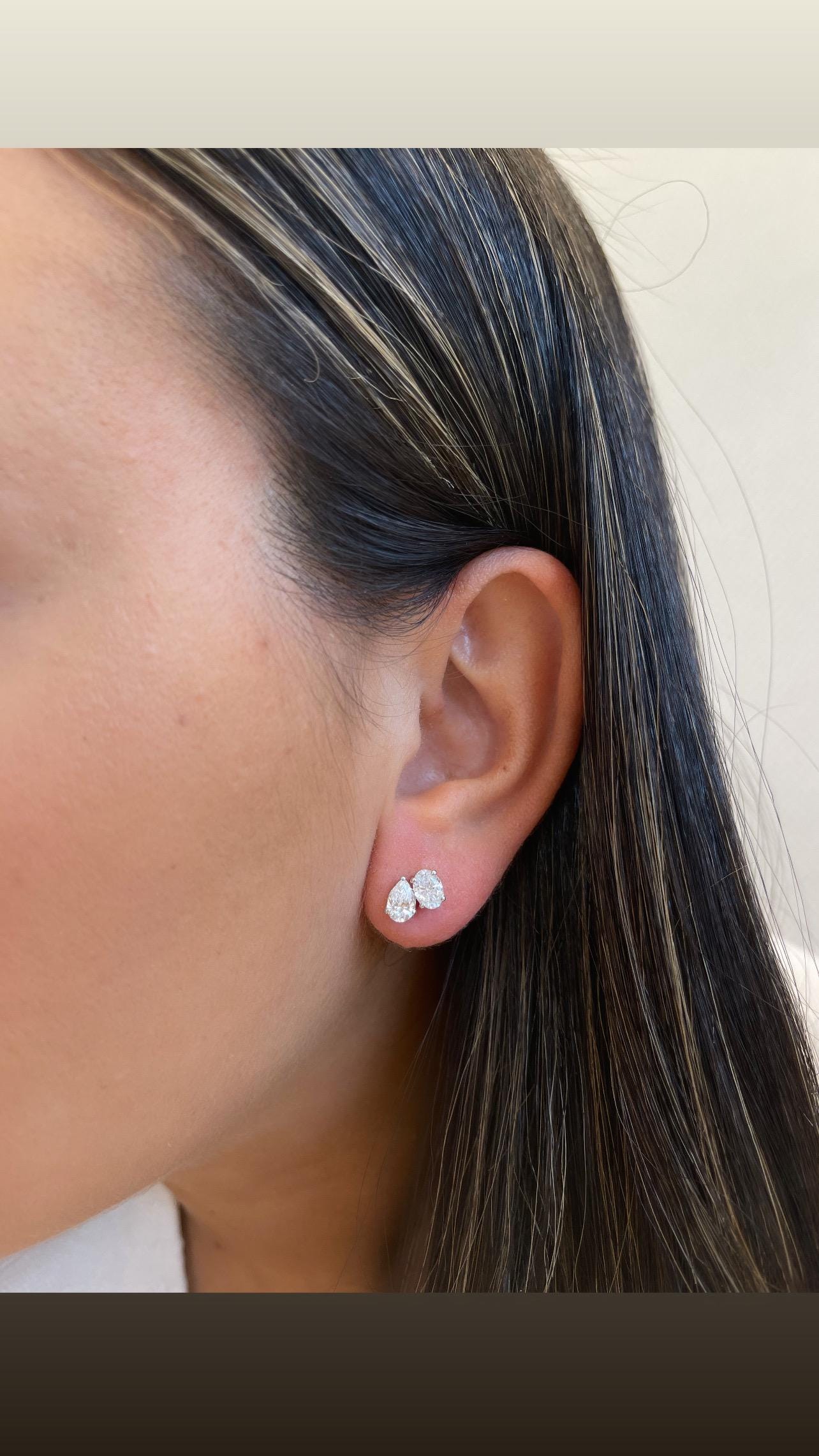 Toi Et Moi - Lab Grown Oval & Pear Studs | 14K Lab Grown Studs