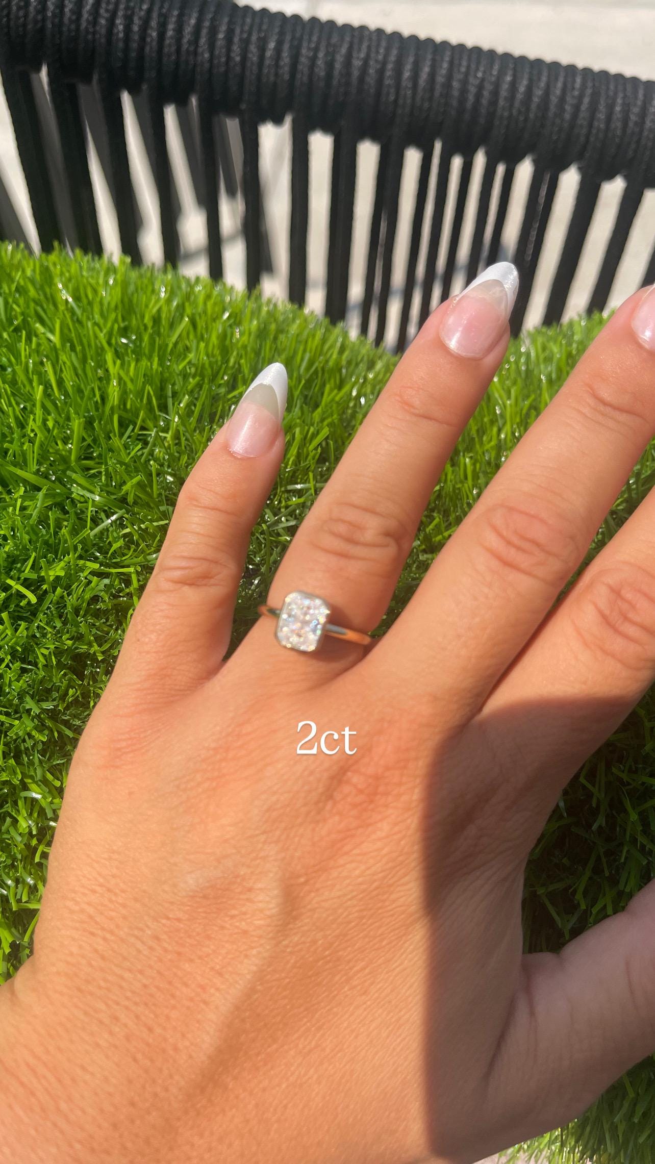 14K Yellow Gold Radiant Cut Moissanite Bezel Engagement Ring | 1ct 2ct 3ct 4ct