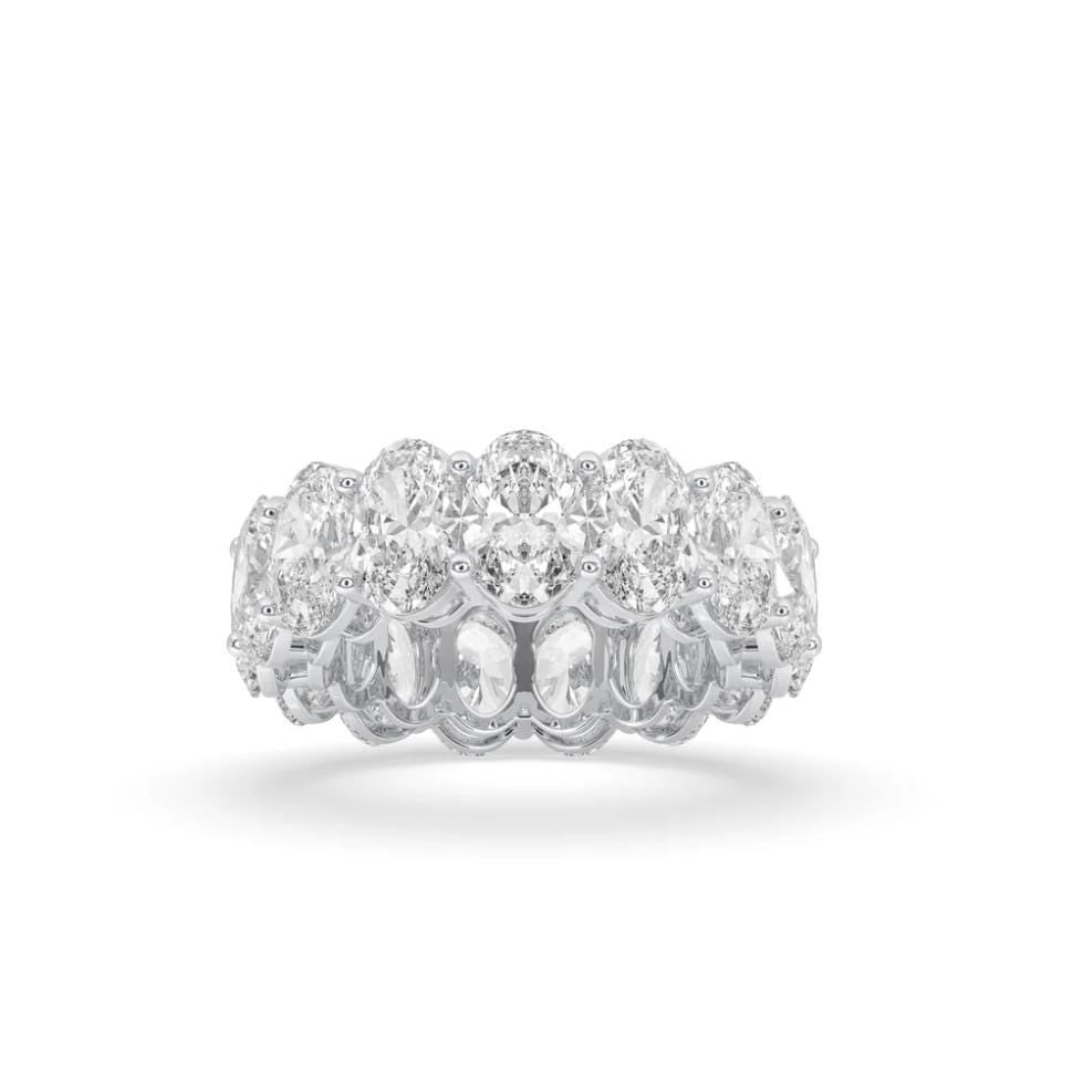 Oval Lab-Grown Diamond Eternity Band | 4ct 5ct 6ct 7ct 8ct Total Weight | E–F Color • VVS–VS Clarity | 14K Solid Gold | Wedding Anniversary