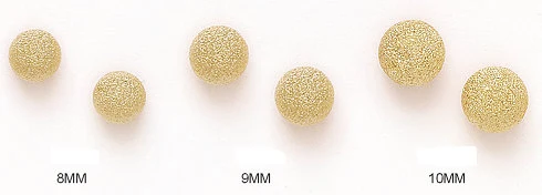 14K Solid Yellow Gold Stardust Laser Cut Glimmer Ball Push-Back Stud Earrings Set (Multiple Sizes Available) #S94750