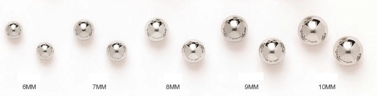 14K Gold Round Ball Push Back Studs| White Gold Ball Studs