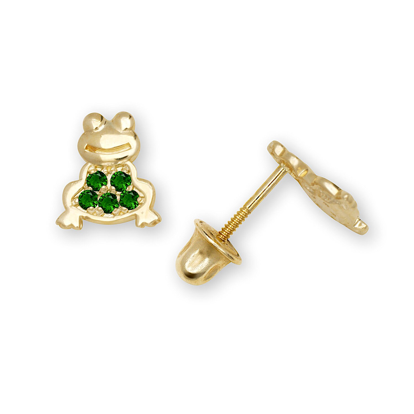 14K Gold Adorable Frog Studs | 14K Gold Frog earrings | Little Frog Studs