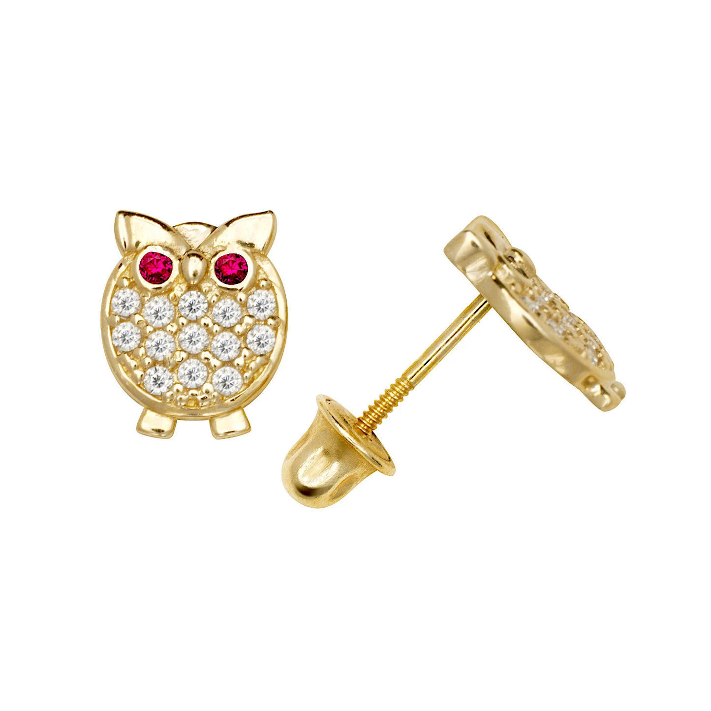 14K Gold Adorable Owl Minimal Studs | 14K Gold Owl pair of earrings | Owl Studs