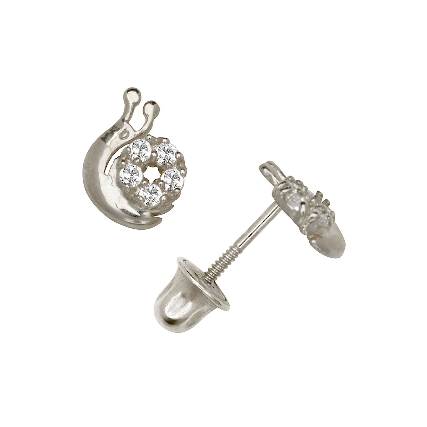 14K Gold Adorable Snail Studs | 14K Gold Snail pair of earrings | Snail Studs