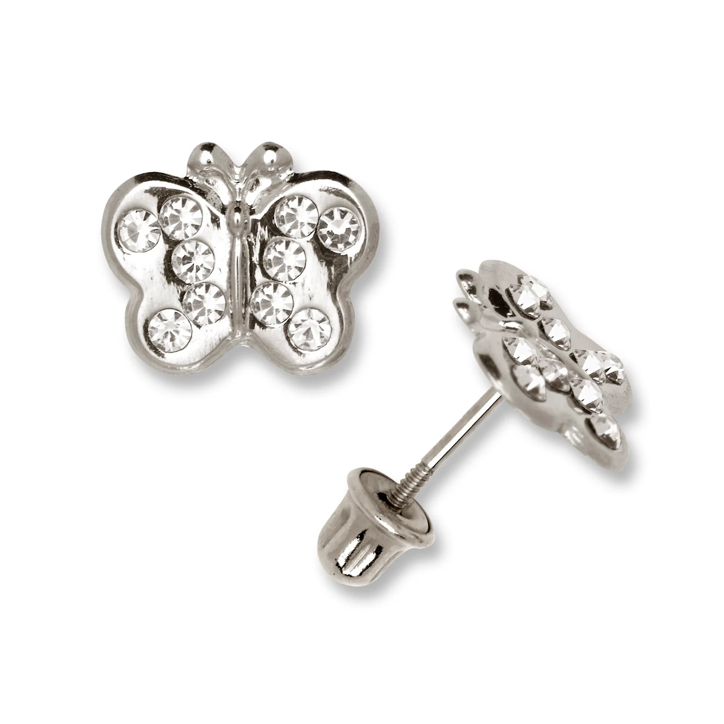 14K Gold Butterfly Studs | 14K Gold Children Butterfly Stud Earrings | Darling 14K Gold Butterfly Earrings | 7.5mm