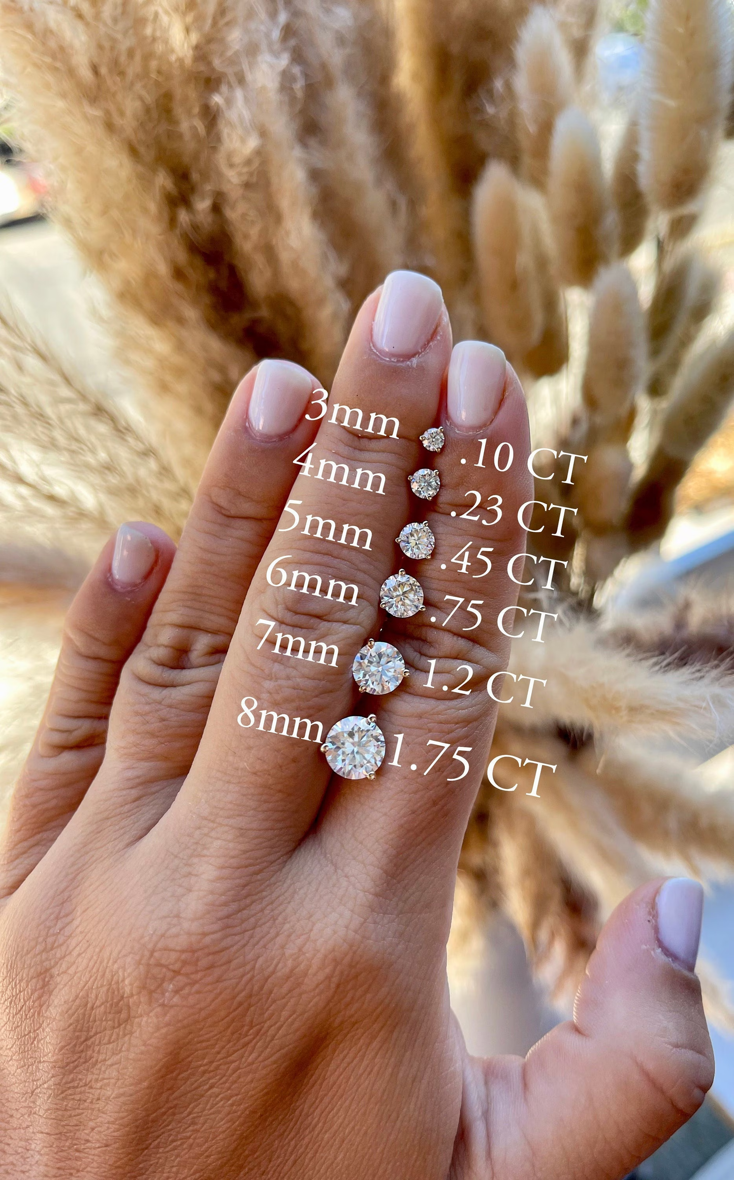 Moissanite 4 Prong Pushback Solitaire Stud Earrings | 14K Solid Gold 4 Prong Basket Round Cut Push Backs Moissanite Studs | DEF VS Clarity