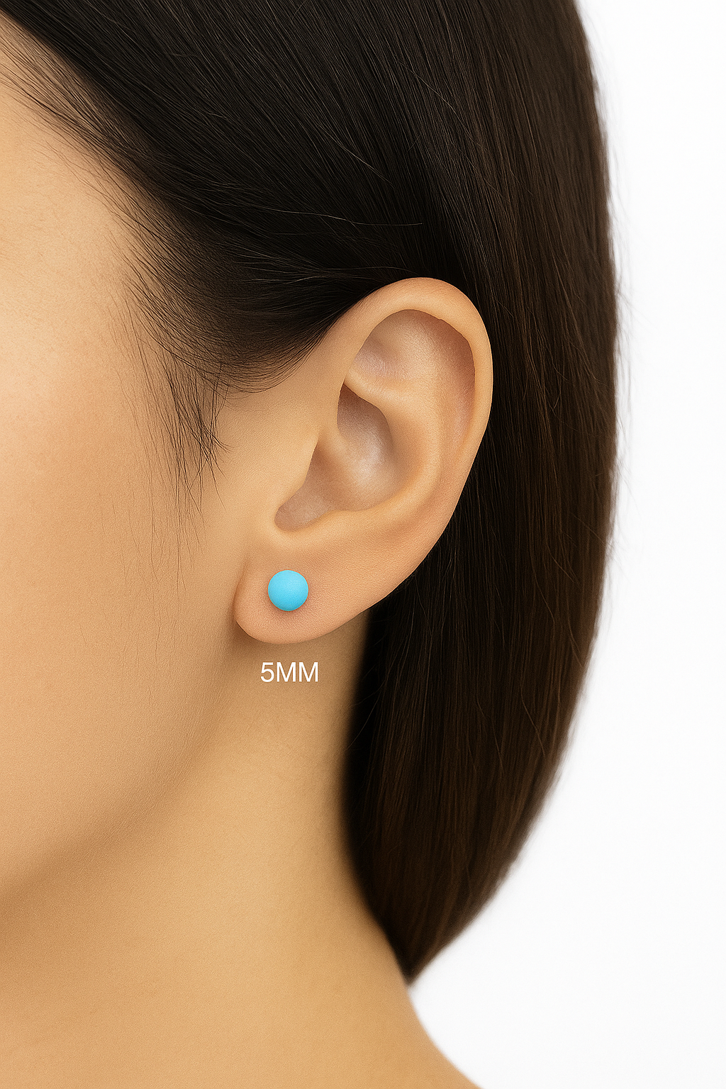 14K Solid Post Set With Turquoise Ball Studs- Pushbacks