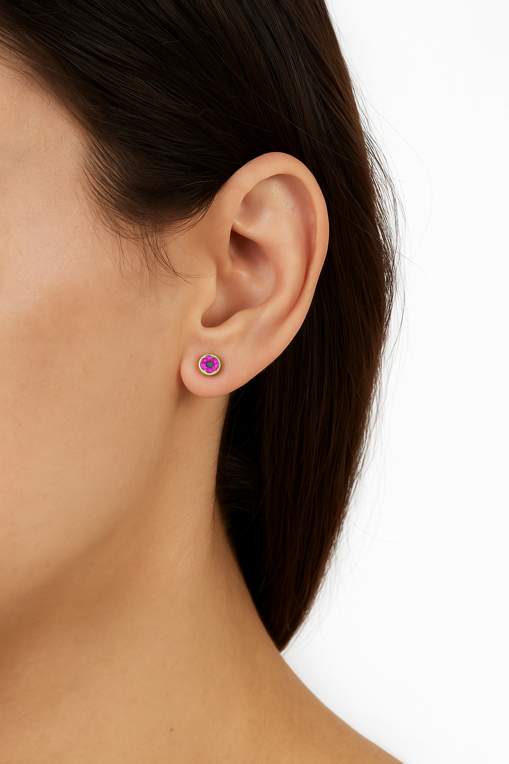 14K Solid Gold Crystal ball Studs | Iridescent Ball Screw back Studs