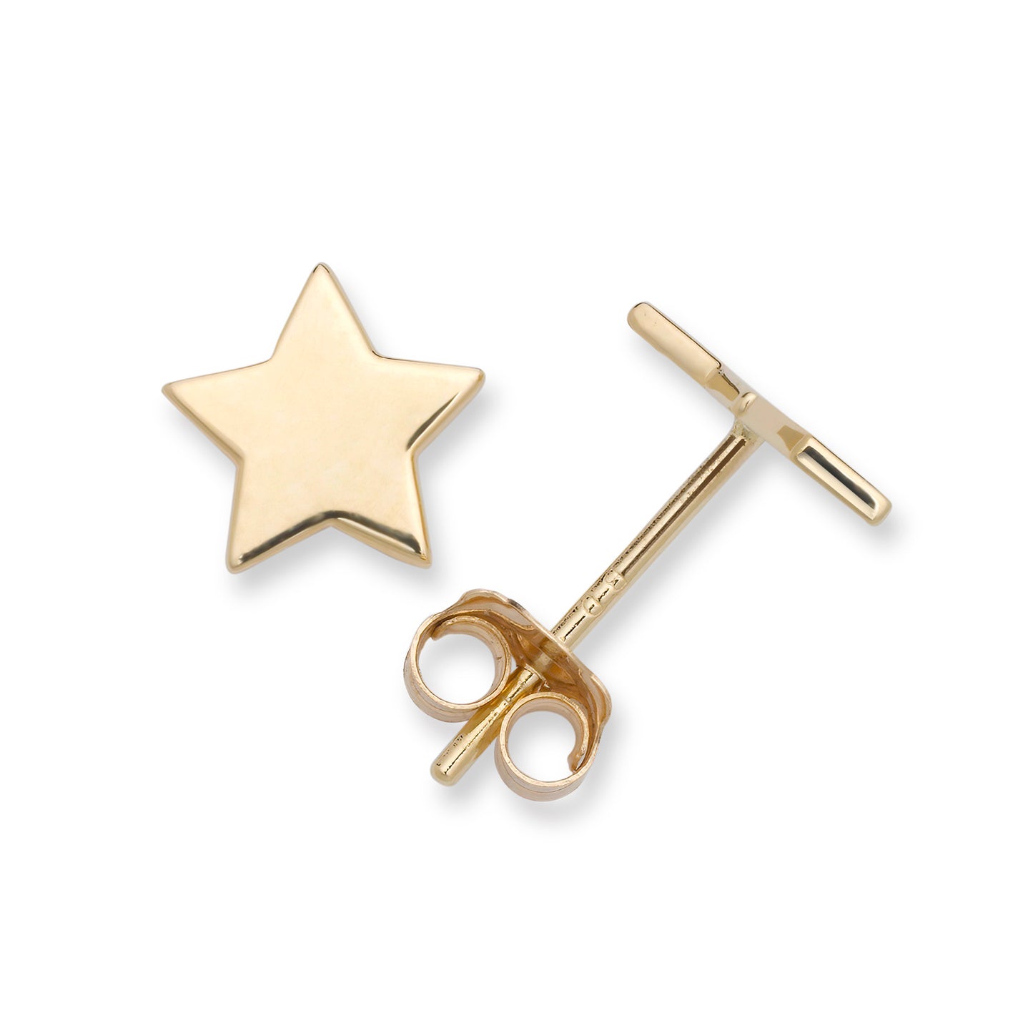 14K Solid Gold Dainty Star Pushback Studs