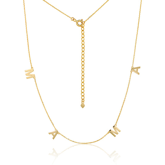 14K Solid Gold MAMA Necklace