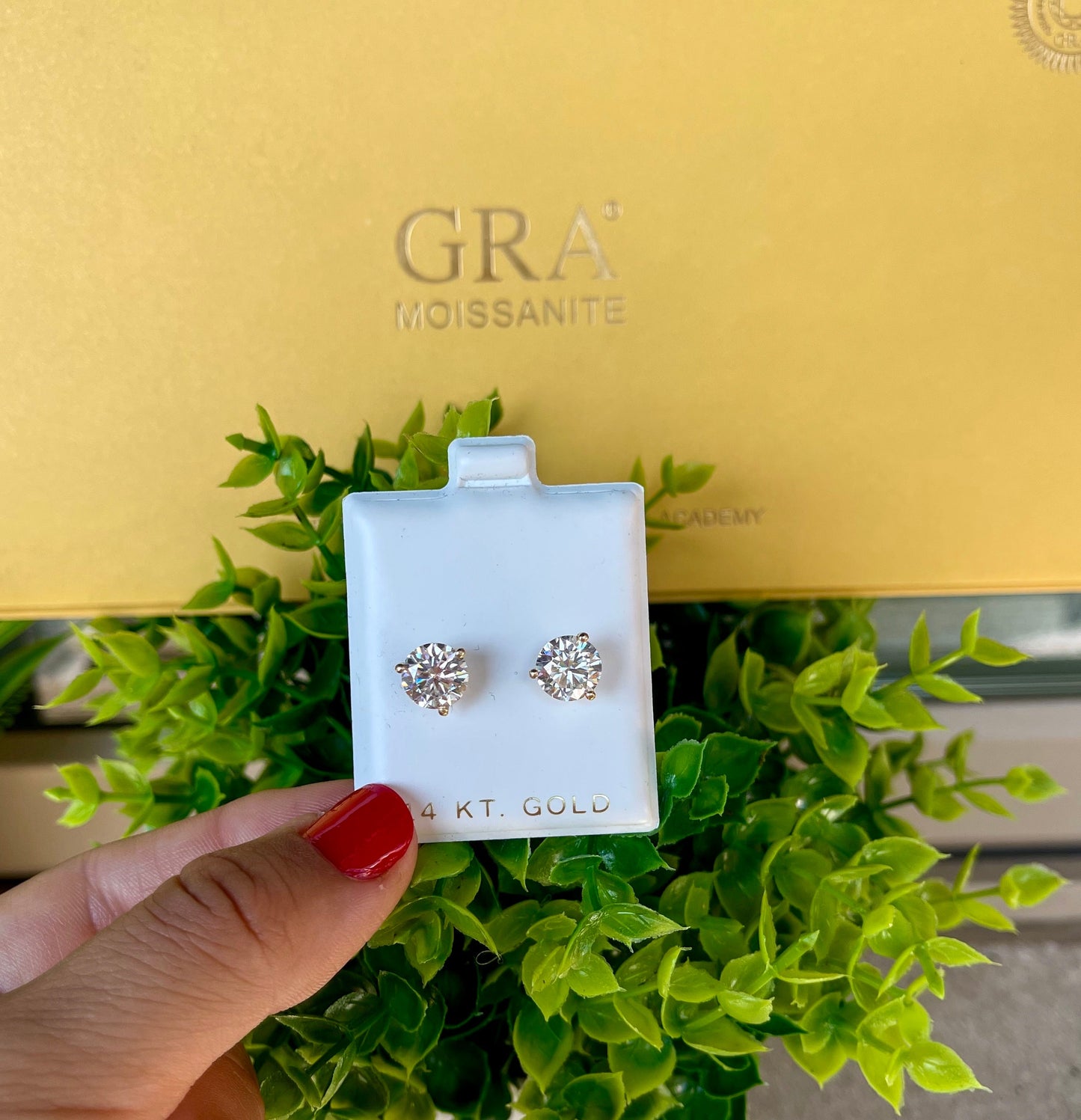 14K Certified Moissanite D Color VVS1 Clarity Martini Screwback Solitaire Stud Earrings | Round Cut Studs 3 Prong