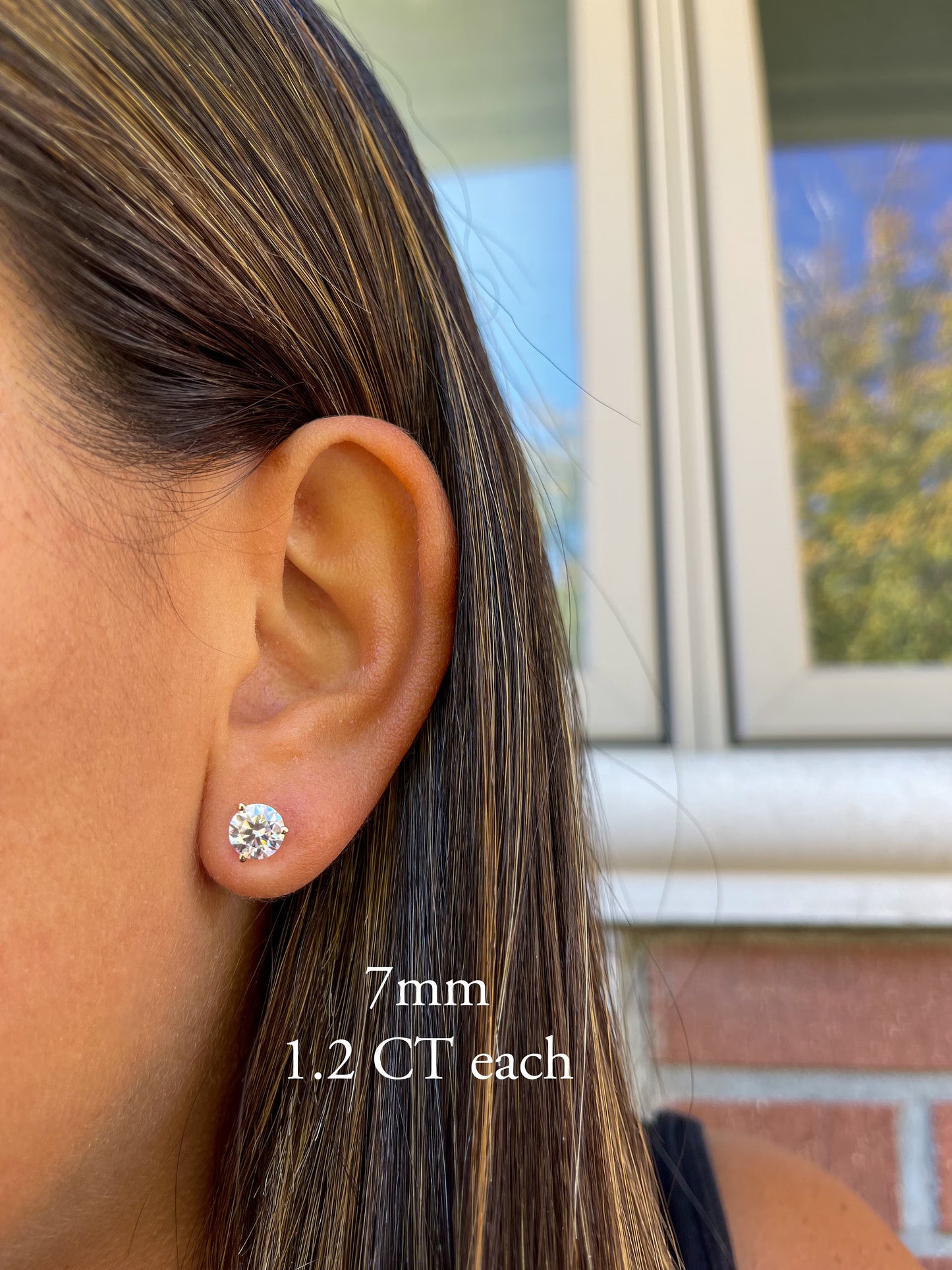 14K Certified Moissanite D Color VVS1 Clarity Martini Screwback Solitaire Stud Earrings | Round Cut Studs 3 Prong