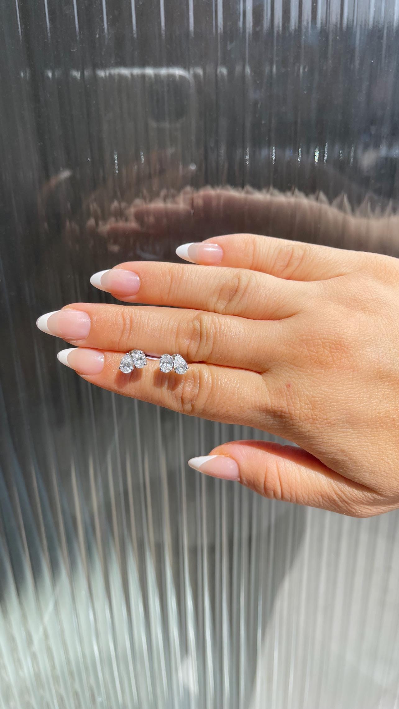 Toi Et Moi - Lab Grown Oval & Pear Studs | 14K Lab Grown Studs