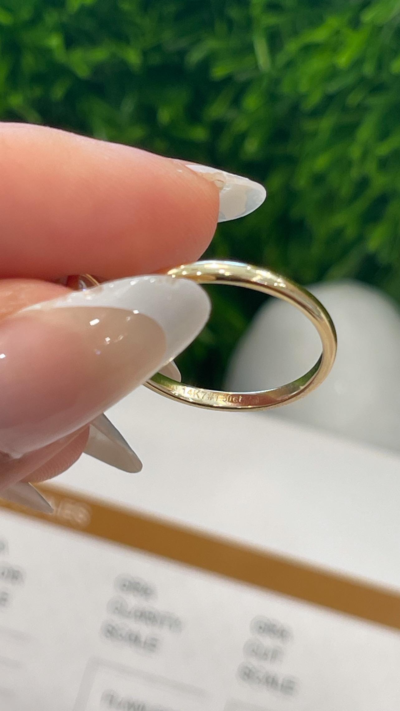 14K Yellow Gold Moissanite Bezel Round Cut Ring D color VVS1 | 1ct and 2ct