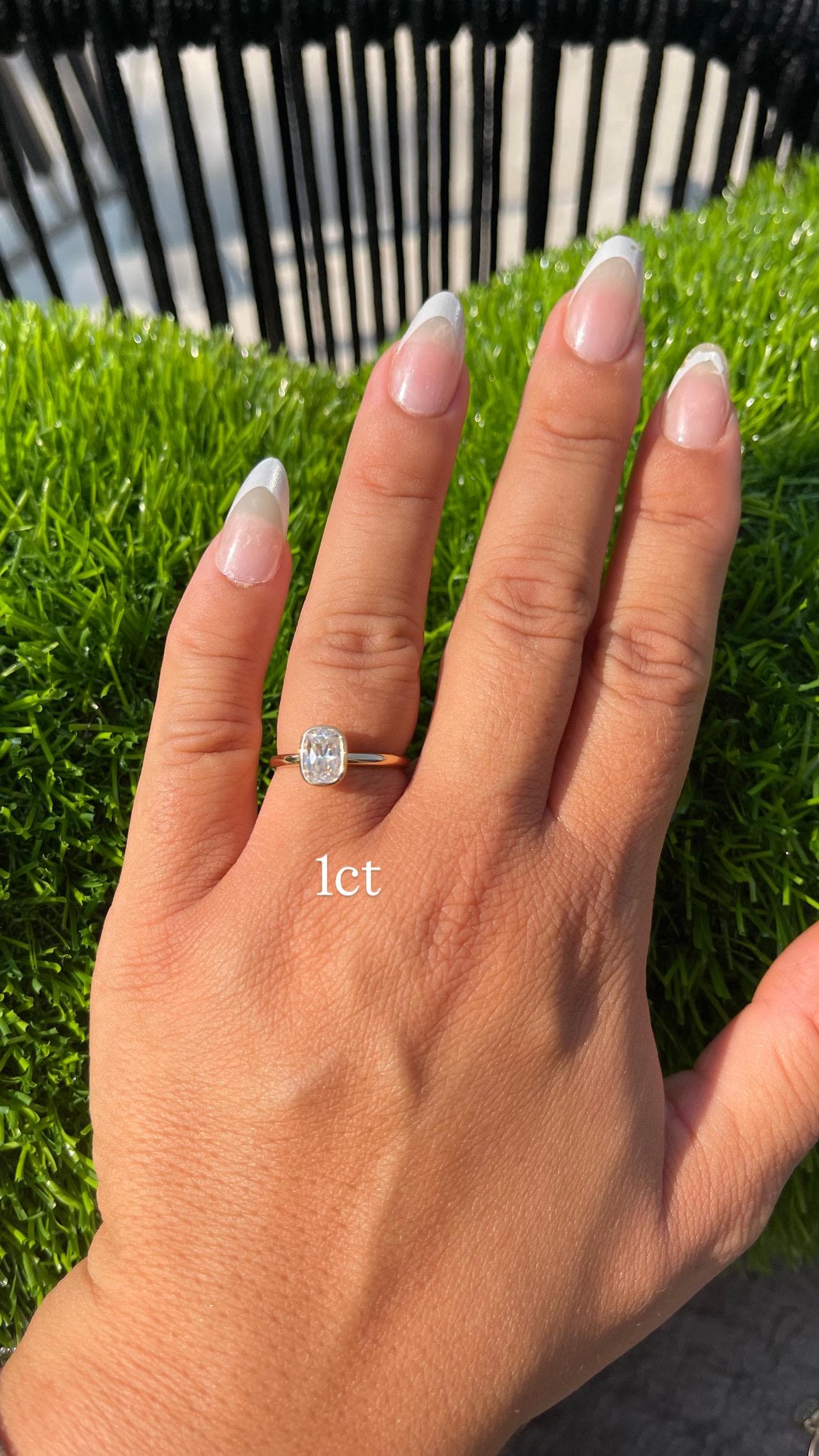 READY TO SHIP 14K Yellow Gold Elongated Cushion Cut Moissanite Bezel Engagement Ring | 1ct 2ct 3ct 4ct