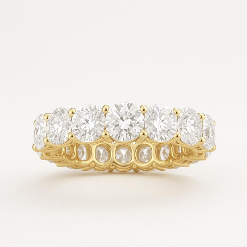 3ct Round Lab-Grown Diamond Eternity Band | E-F Color • VVS-VS Clarity | 14K Solid Gold | Elegant Wedding, Anniversary, or Stacking Ring