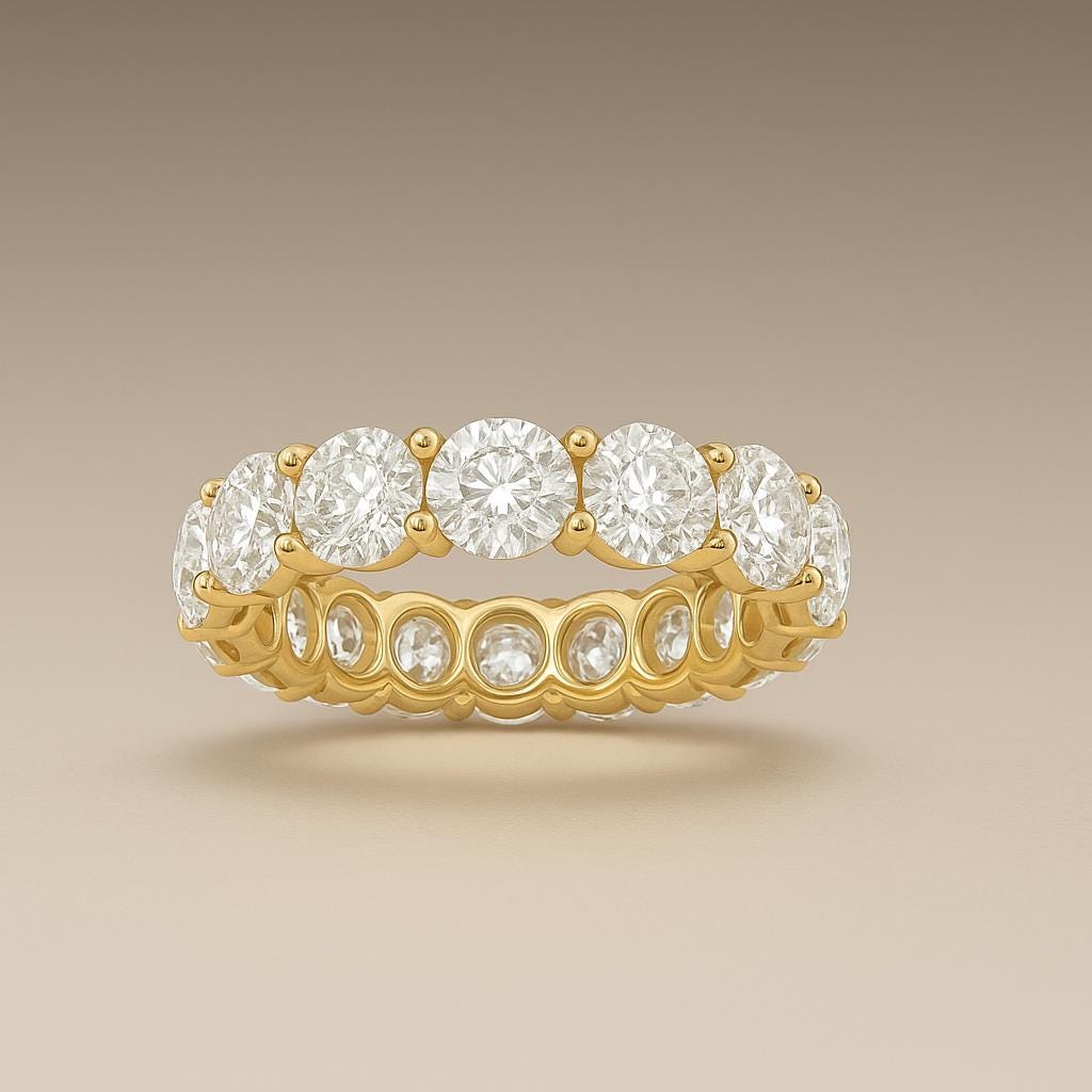 3ct Round Lab-Grown Diamond Eternity Band | E-F Color • VVS-VS Clarity | 14K Solid Gold | Elegant Wedding, Anniversary, or Stacking Ring