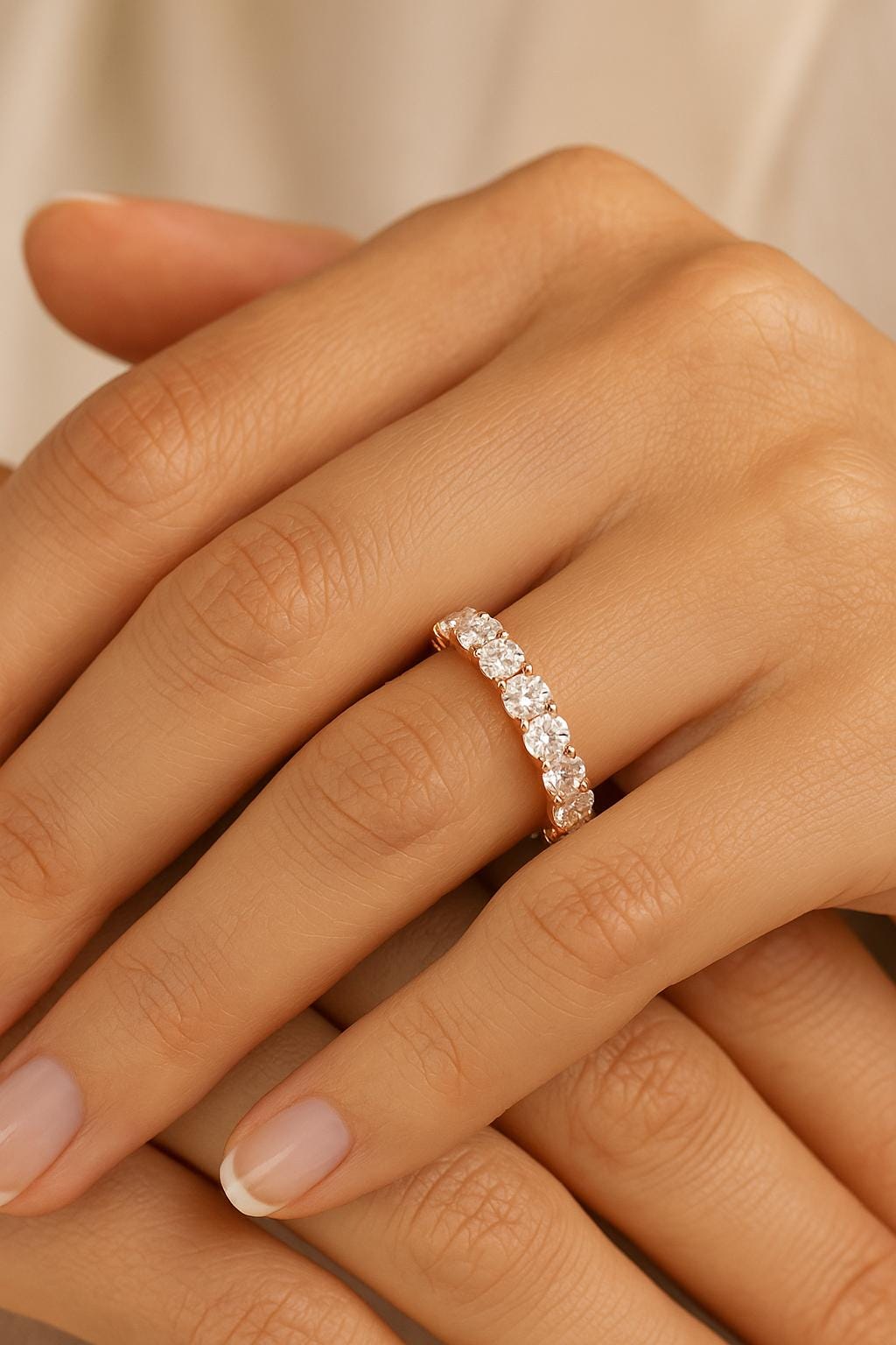 3ct Round Lab-Grown Diamond Eternity Band | E-F Color • VVS-VS Clarity | 14K Solid Gold | Elegant Wedding, Anniversary, or Stacking Ring