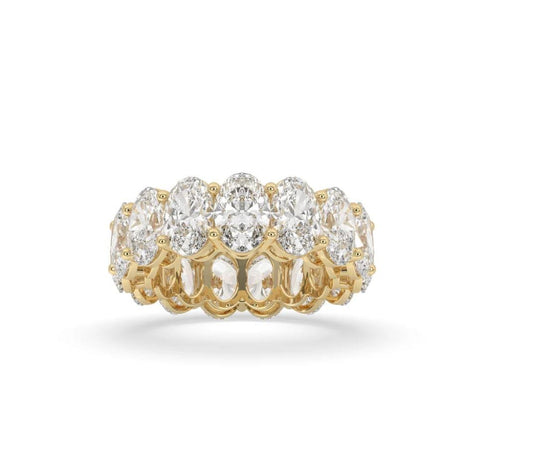 Oval Lab-Grown Diamond Eternity Band | 4ct 5ct 6ct 7ct 8ct Total Weight | E–F Color • VVS–VS Clarity | 14K Solid Gold | Wedding Anniversary