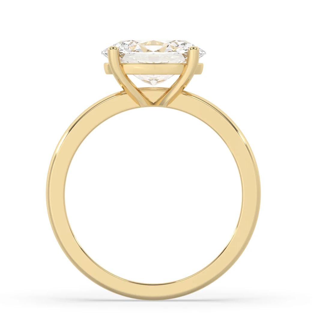 14K Gold East To West Oval Lab Grown Engagement Ring EF VVS–VS| Solitaire Oval Sideways Engagement Ring | Lab Grown | Minimalist Ring