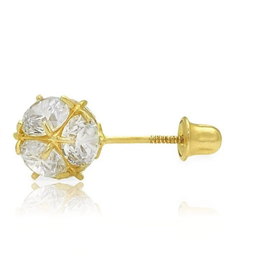 14K Solid Gold Ball Stud Earring | Ball Stud | Trendy Ball Studs | Round Created Ball Studs