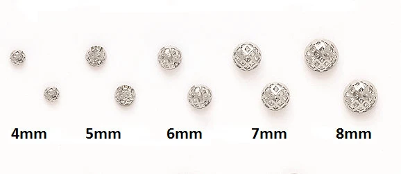 14K Solid Gold Fancy Set Of Screw back Half Ball Stud | Laser Cut Fancy Half Ball