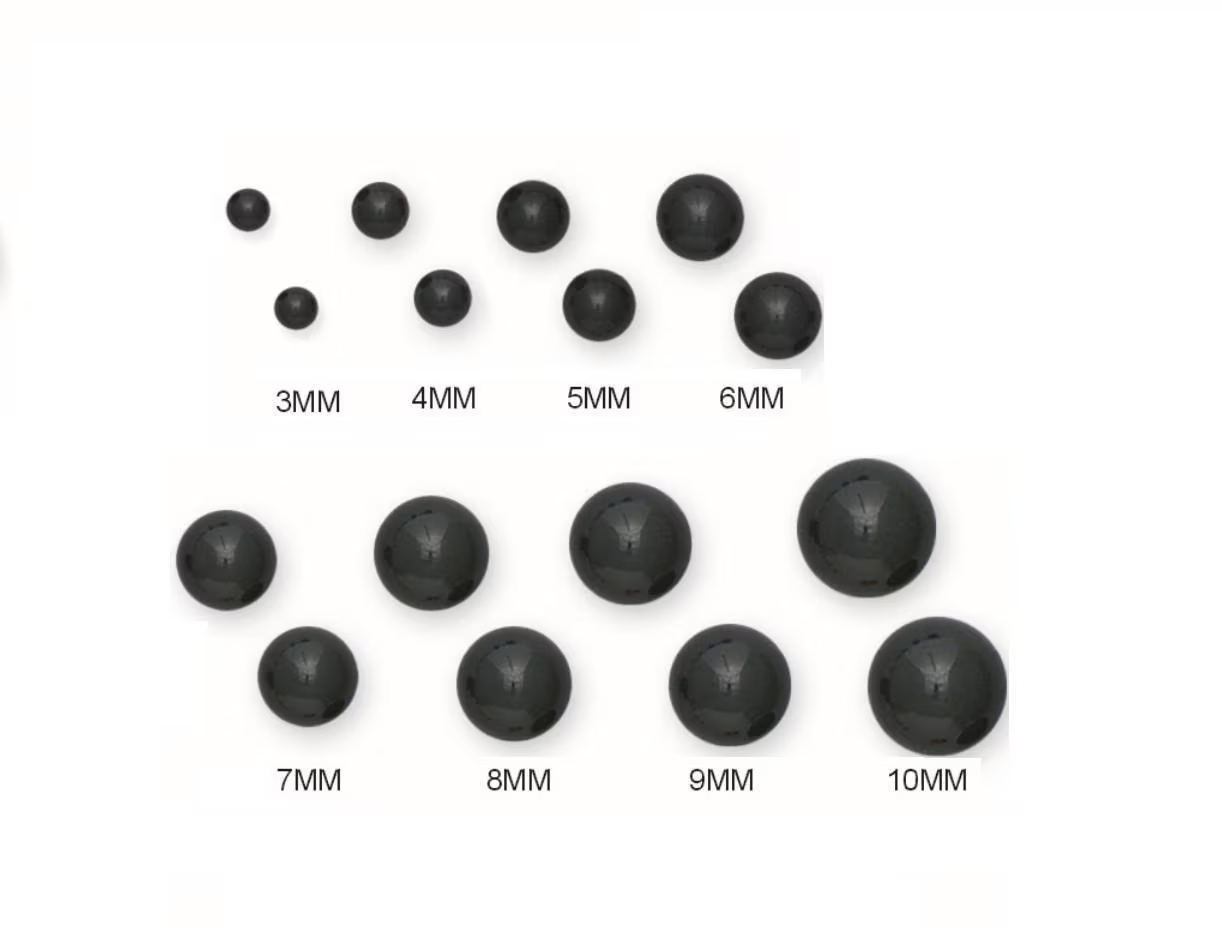 14K Solid Gold Black Onyx Ball Studs- Pushbacks- Black Onyx Sphere Ball Studs