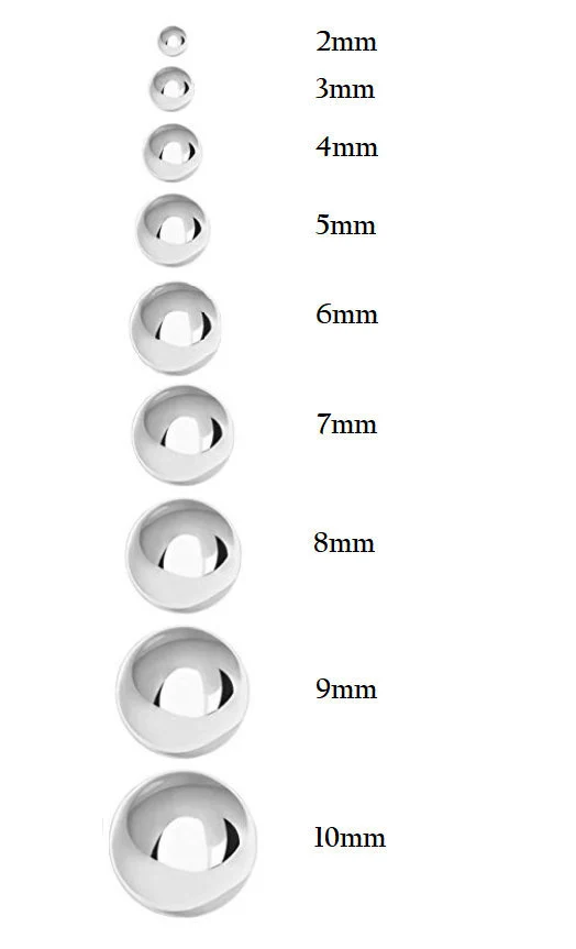 14K Gold Round Ball Push Back Studs| White Gold Ball Studs