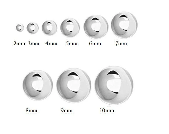 14K Gold Round Ball Push Back Studs| White Gold Ball Studs