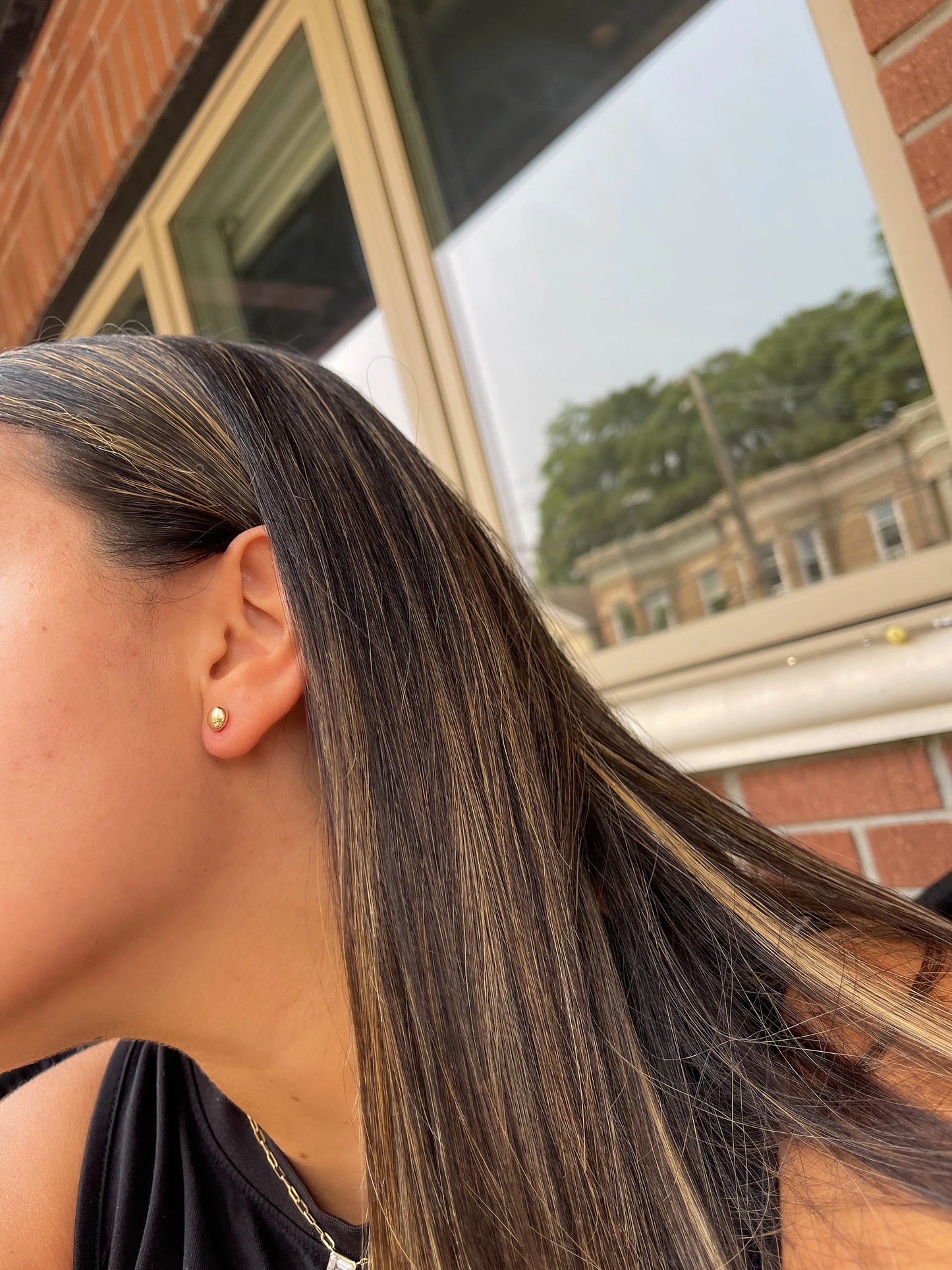 14K Gold Button Flat Studs | 14K Solid Gold Pushbacks | Flat Ball Earrings | 4mm 5mm 6mm 7mm 8mm 10mm