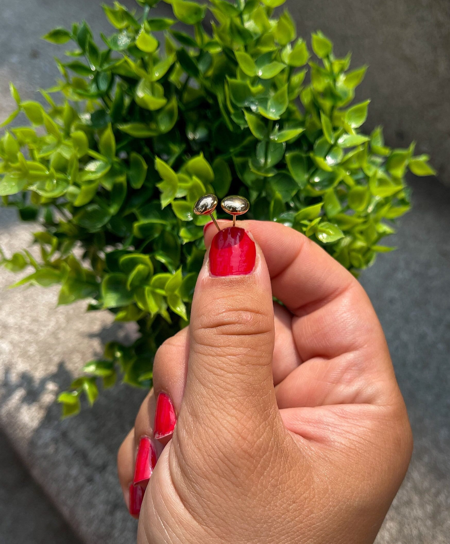 14K Gold Button Flat Studs | 14K Solid Gold Pushbacks | Flat Ball Earrings | 4mm 5mm 6mm 7mm 8mm 10mm