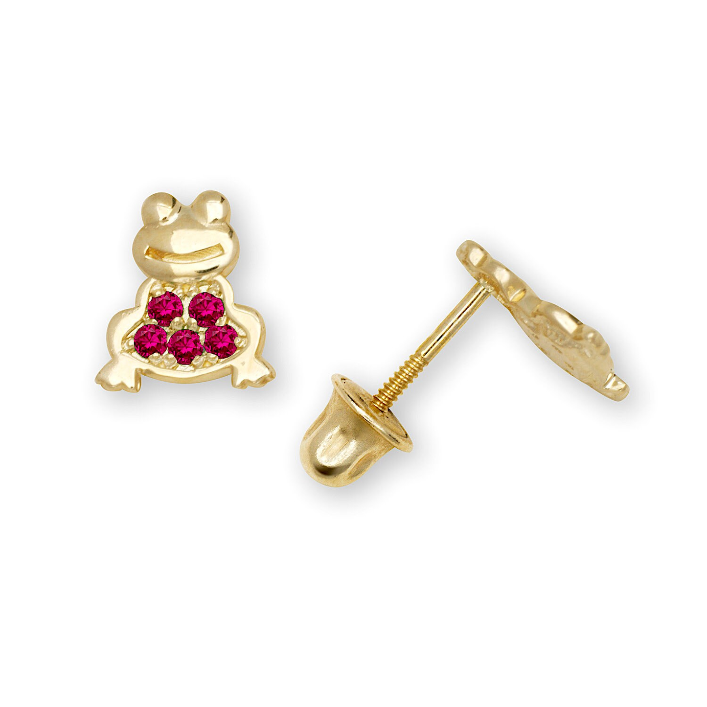 14K Gold Adorable Frog Studs | 14K Gold Frog earrings | Little Frog Studs