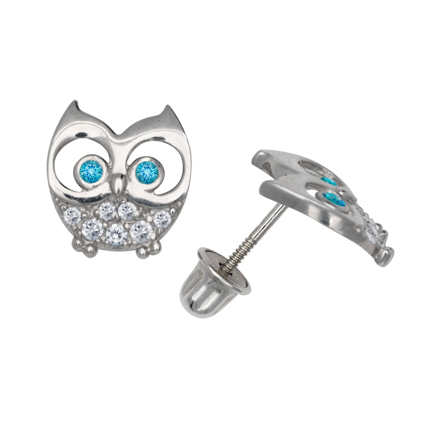 14K Gold Adorable Owl Minimal Studs | 14K Gold Owl pair of earrings | Owl Studs |7x8mm