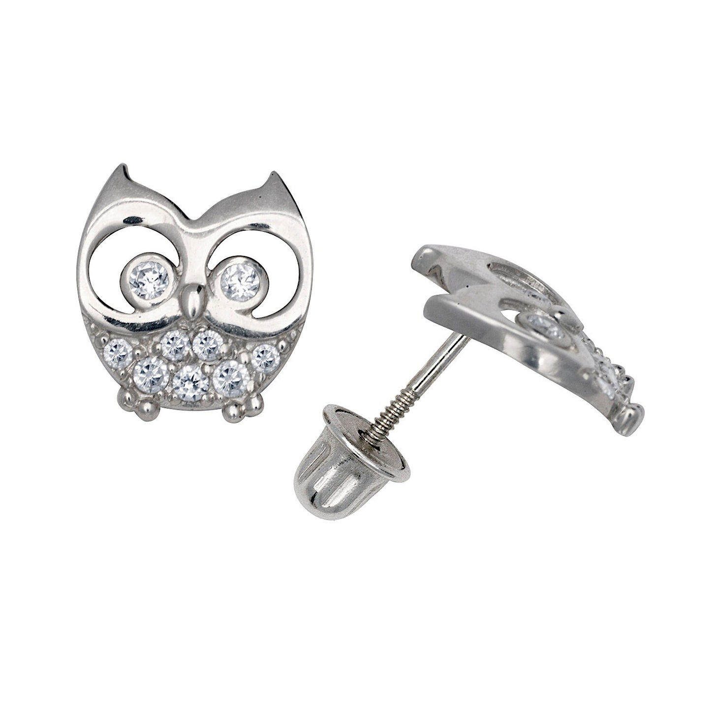 14K Gold Adorable Owl Minimal Studs | 14K Gold Owl pair of earrings | Owl Studs |7x8mm