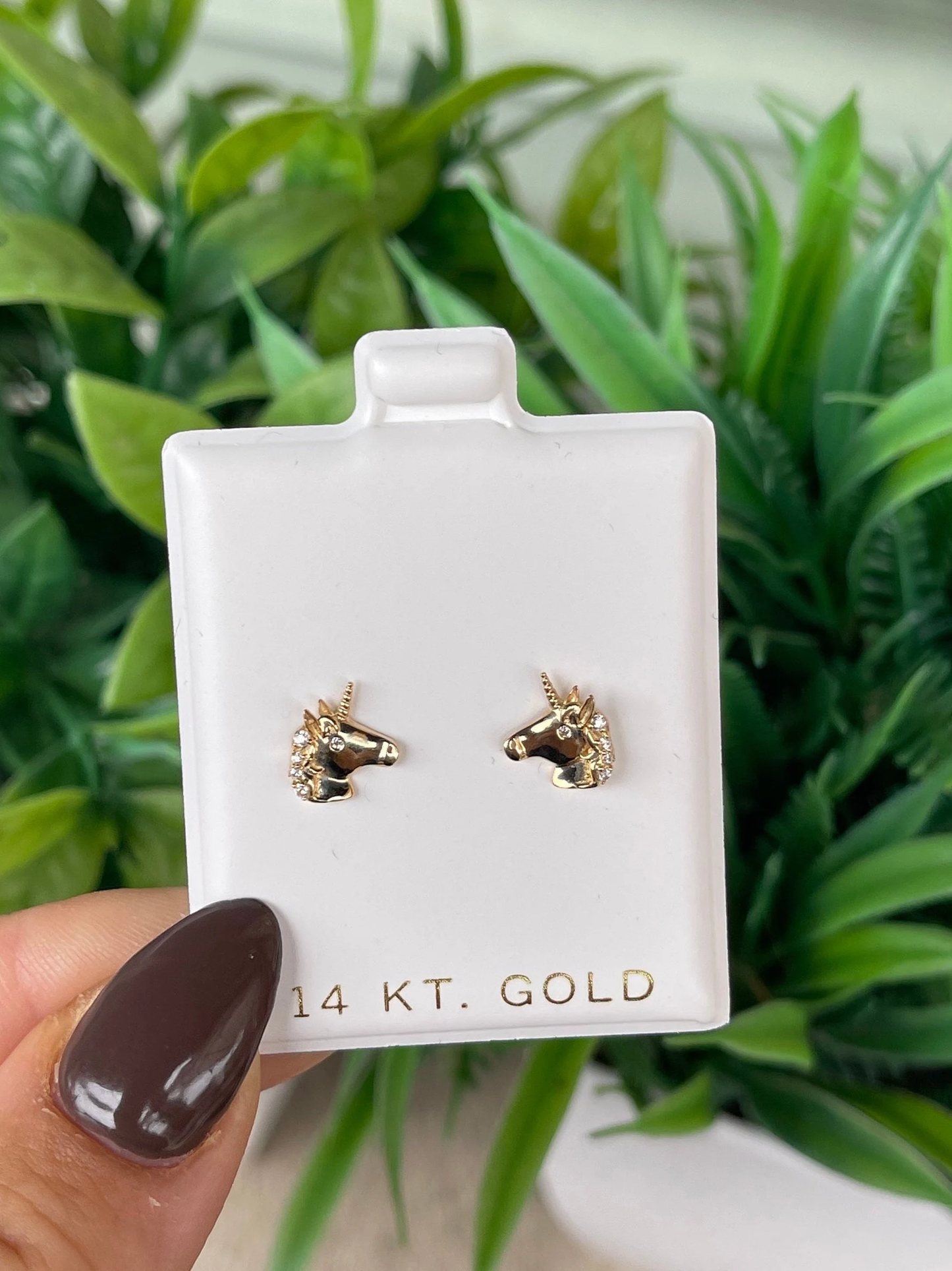 14K Gold Adorable Unicorn Studs Studs | 14K Gold Pair Of Earrings | Unicorn Kids Earrings | Unicorn Jewelry