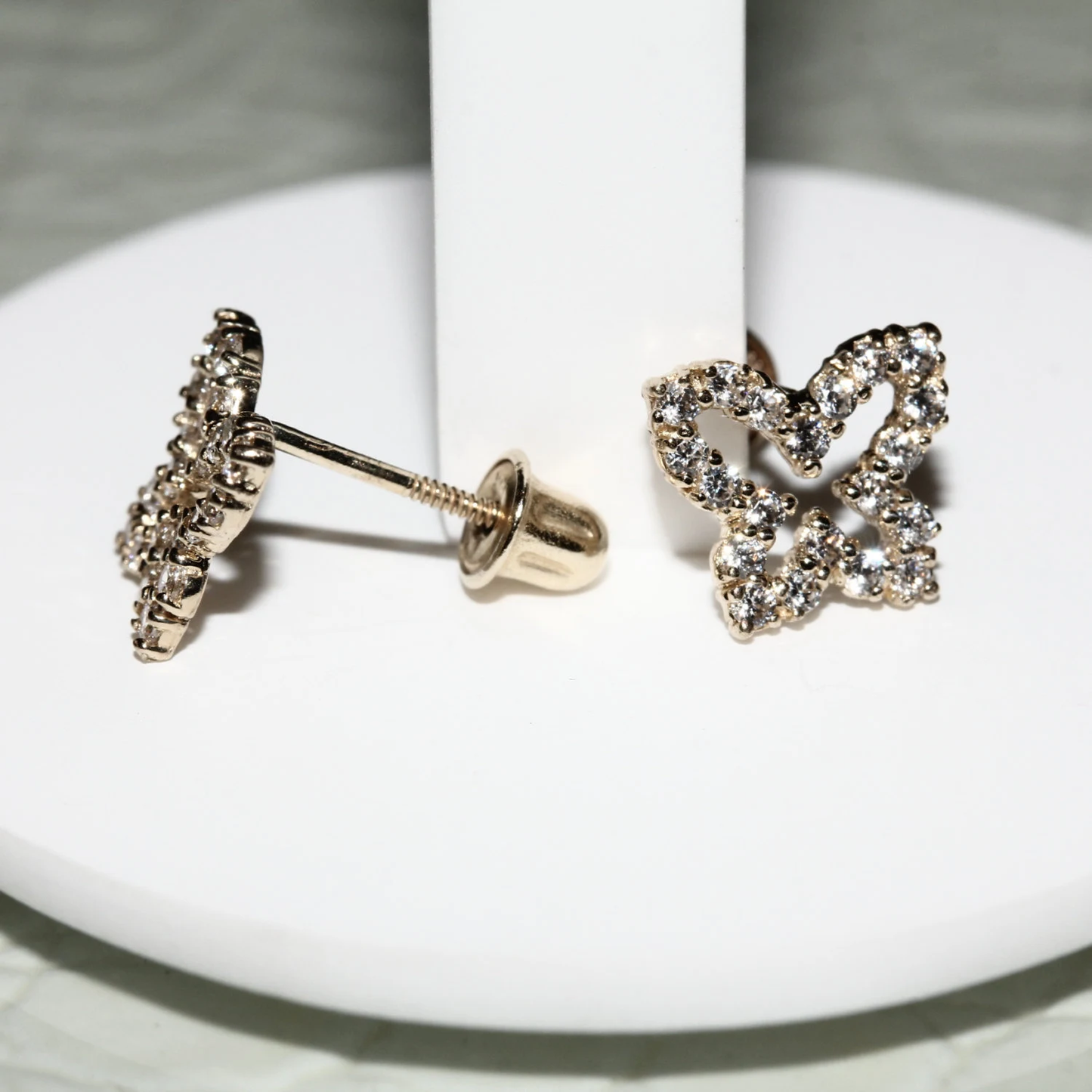 14K Gold Butterfly Studs | 14K Gold Children Butterfly Stud Earrings | Darling 14K Gold Butterfly Earrings | 7.5mm