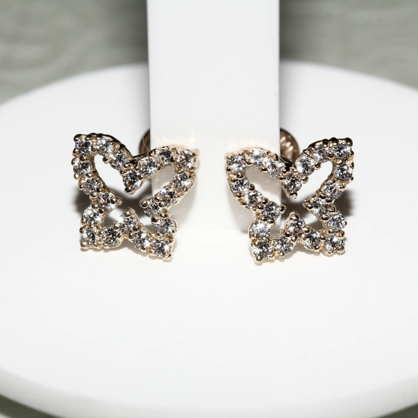 14K Gold Butterfly Studs | 14K Gold Children Butterfly Stud Earrings | Darling 14K Gold Butterfly Earrings | 7.5mm