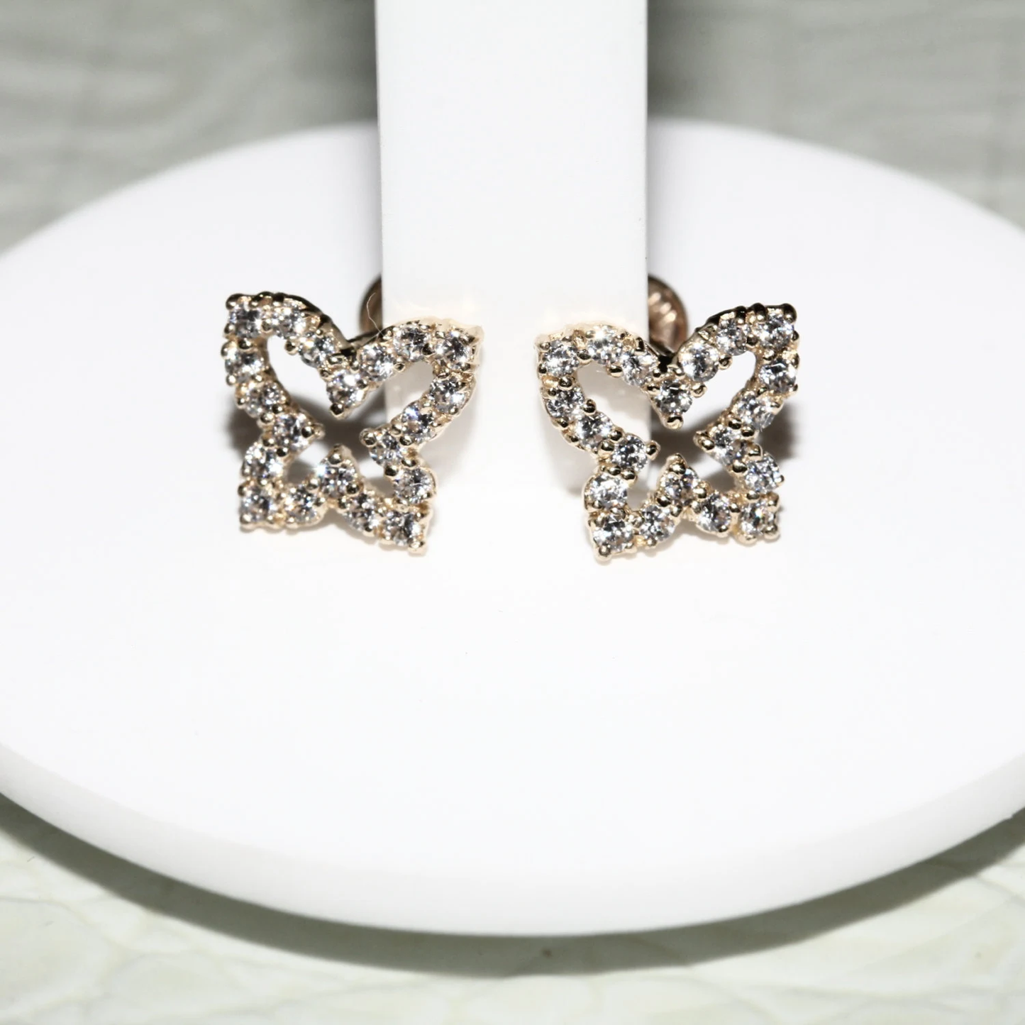 14K Gold Butterfly Studs | 14K Gold Children Butterfly Stud Earrings | Darling 14K Gold Butterfly Earrings | 7.5mm