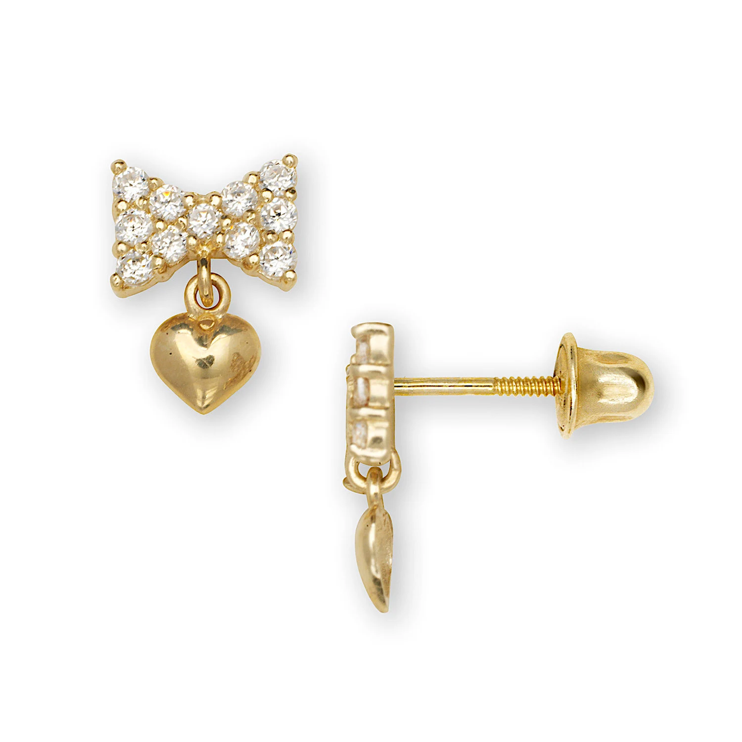 14K Pure Solid Gold Bow Studs | 14K Gold Bow Earrings | Bow Studs | Ribbon Bow Pair Of Earrings