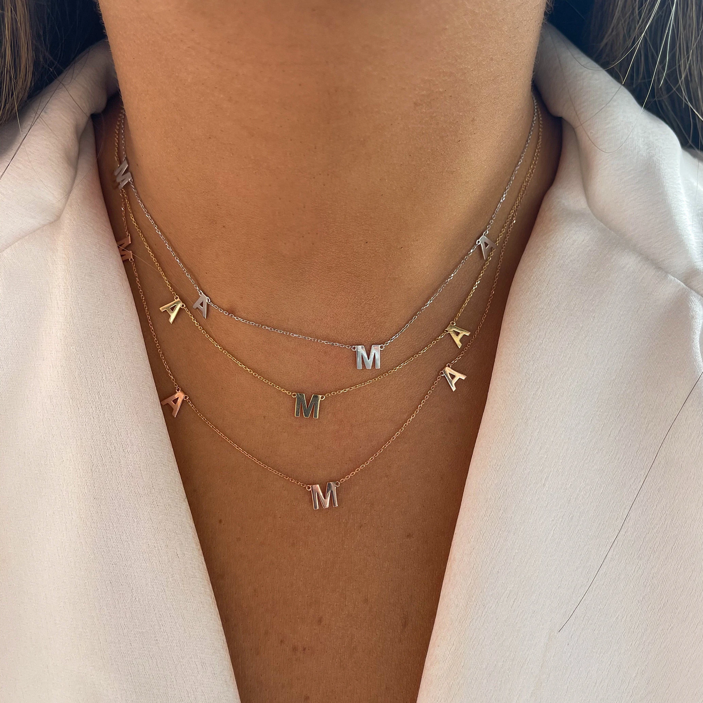 14K Solid Gold MAMA Necklace