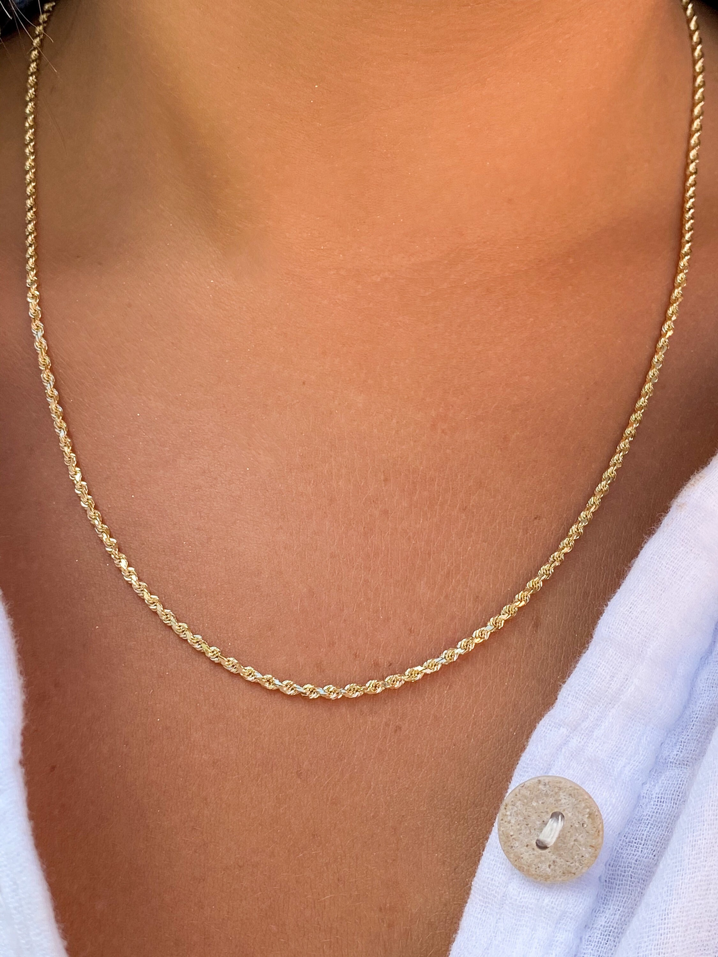14K Solid Gold Rope Chain | 14K Gold Chains | Choker Chain | Layer Chain | Unisex Chain