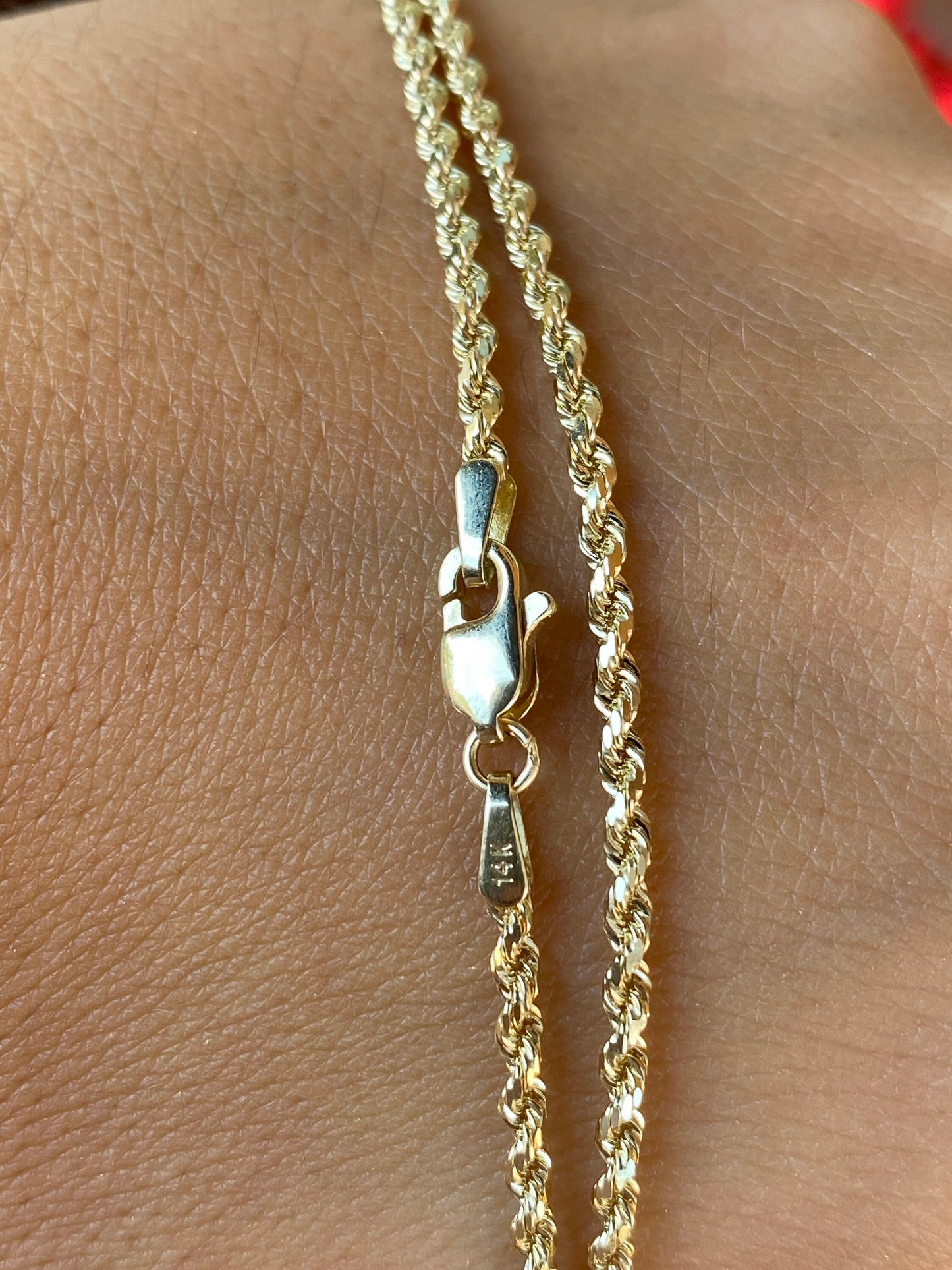 14K Solid Gold Rope Chain | 14K Gold Chains | Choker Chain | Layer Chain | Unisex Chain