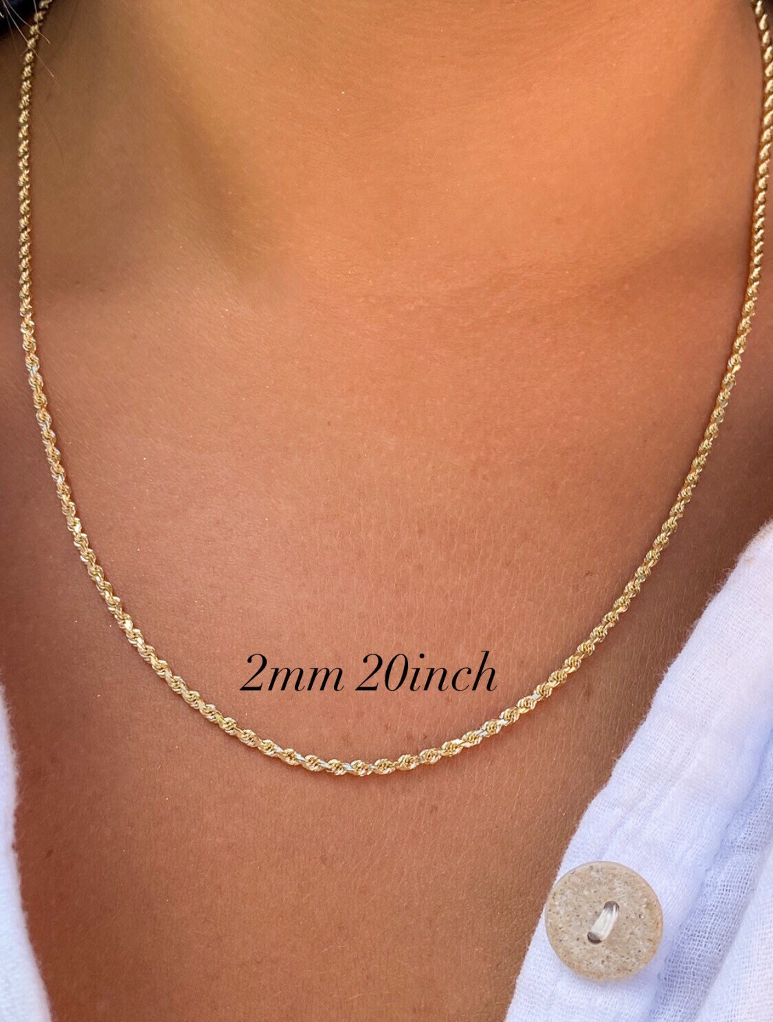 14K Solid Gold Rope Chain | 14K Gold Chains | Choker Chain | Layer Chain | Unisex Chain