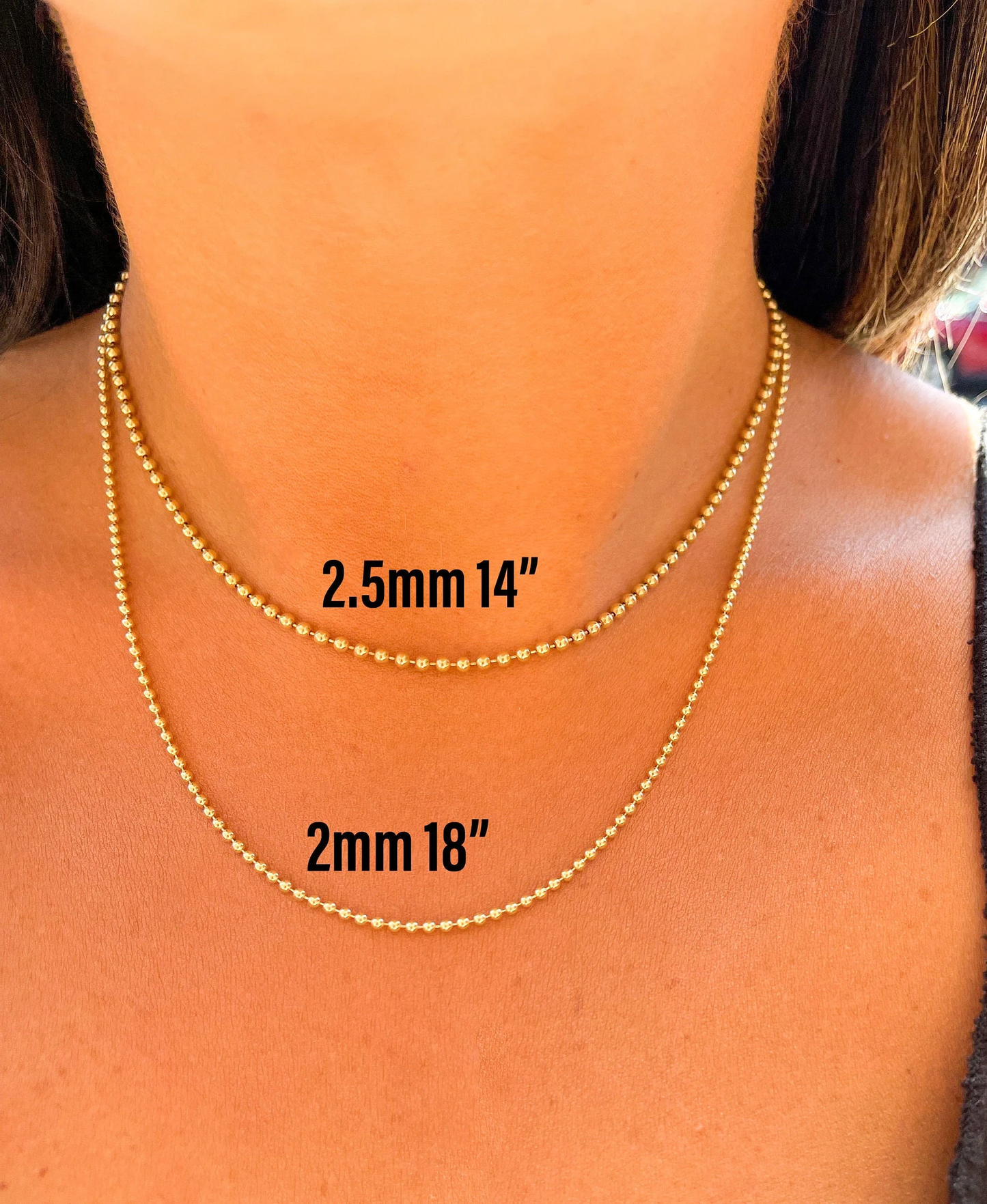 14K Solid Gold Ball Chain | Ball Dainty Chain | Gold Ball Necklace | Bead Necklace