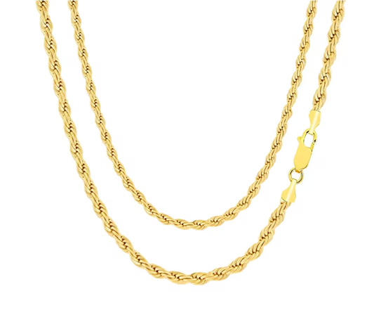 14K Solid Gold Rope Chain | 14K Gold Chains | Choker Chain | Layer Chain | Unisex Chain