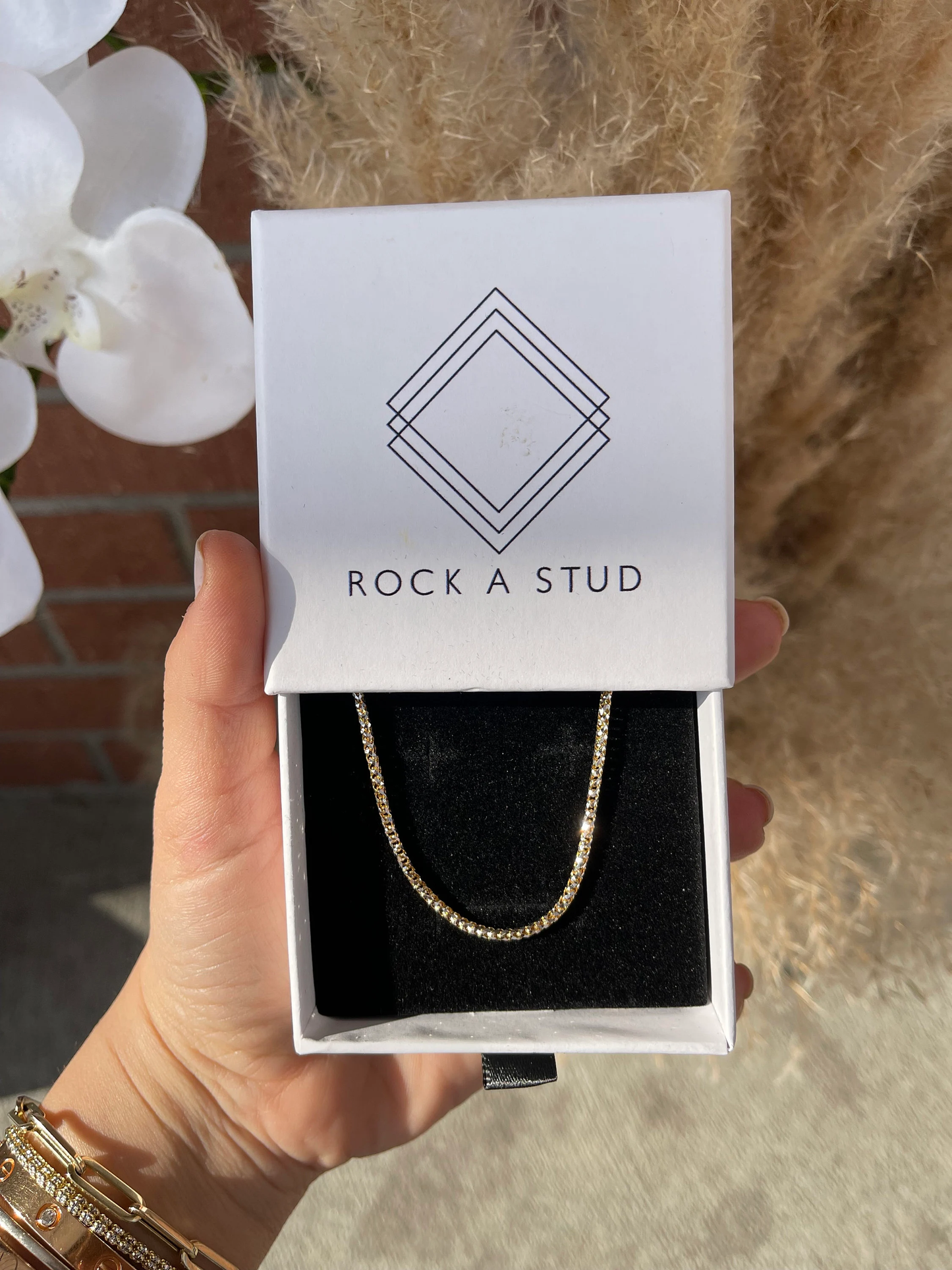 Trendy 14K Solid Gold Pineapple Chain • Solid Gold Chain