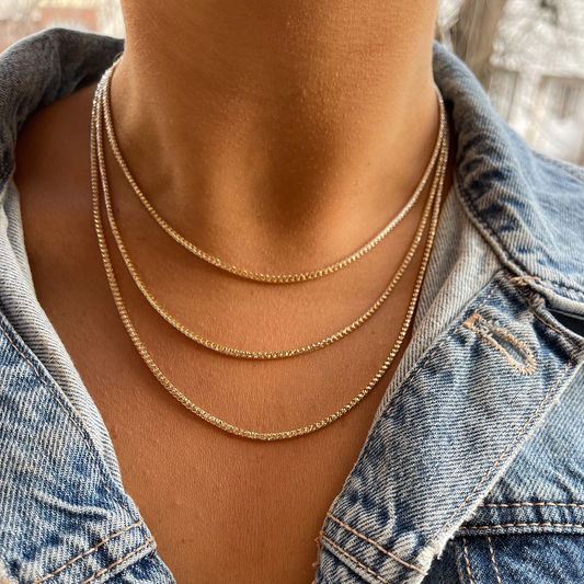 Trendy 14K Solid Gold Pineapple Chain • Solid Gold Chain