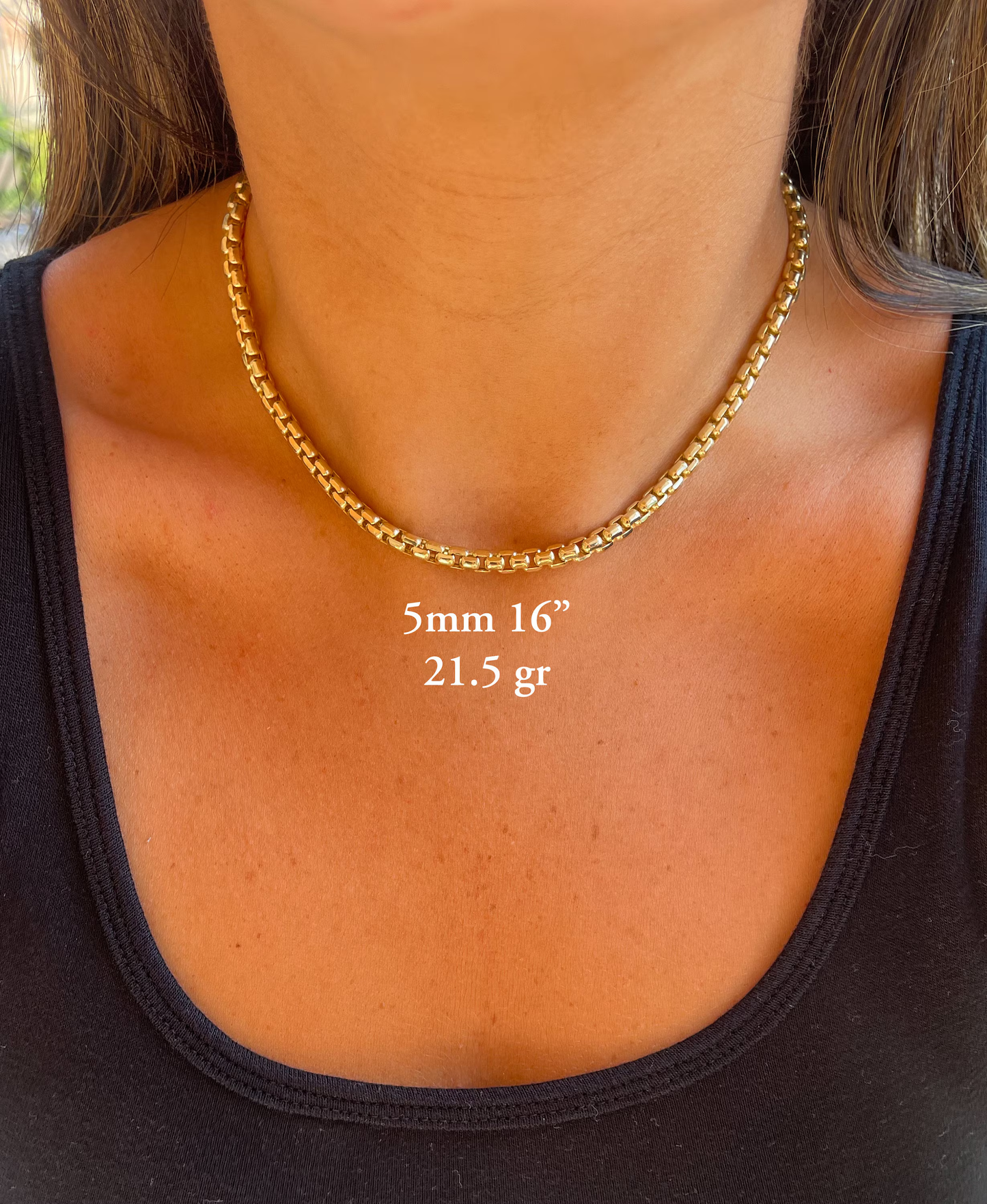 14K Gold Round Box Chain | Round Box | Delicate Gold Box Chain | Unisex Trendy Round Box Chain